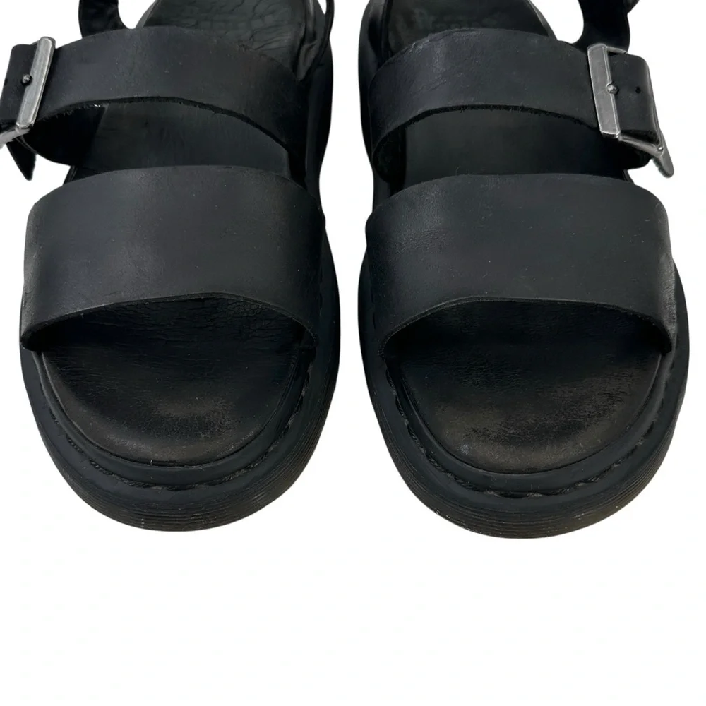 Dr. Martens Gryphon Black Leather Platform Sandals sz 10 Men’s